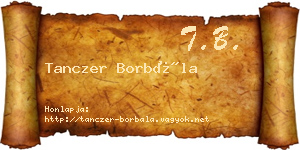 Tanczer Borbála névjegykártya